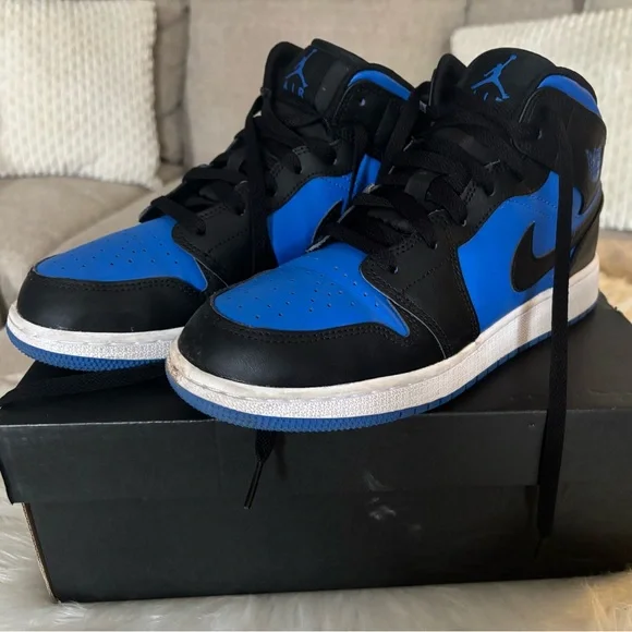 Air Jordan Black and Blue Sneakers - Picture 2 of 7